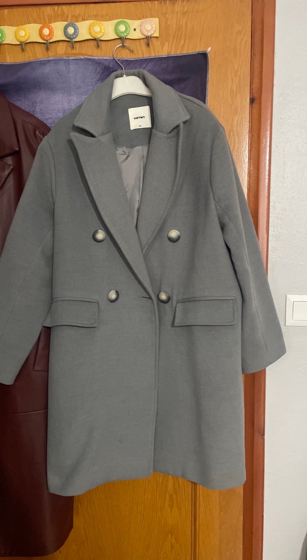 Gri Koton Kadın Kaban - Görsel 3