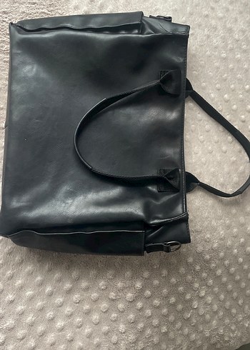 Fermuarlı Siyah Deri Minimalist Kadın Çanta - Görsel 2