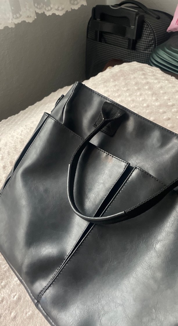 Fermuarlı Siyah Deri Minimalist Kadın Çanta - Görsel 3