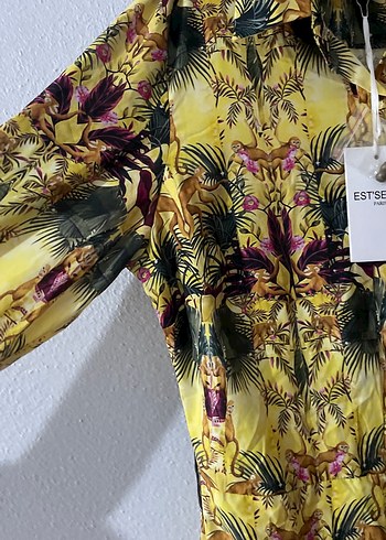 Sarı Bohem Uzun Kollu Elbise - Görsel 4