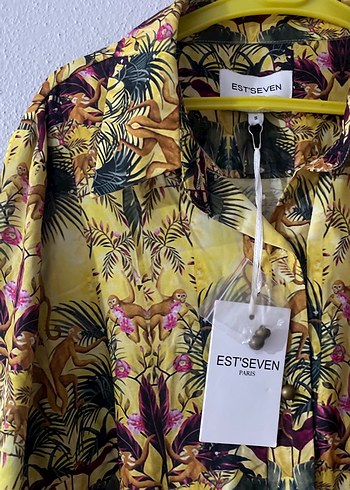 Sarı Bohem Uzun Kollu Elbise - Görsel 3