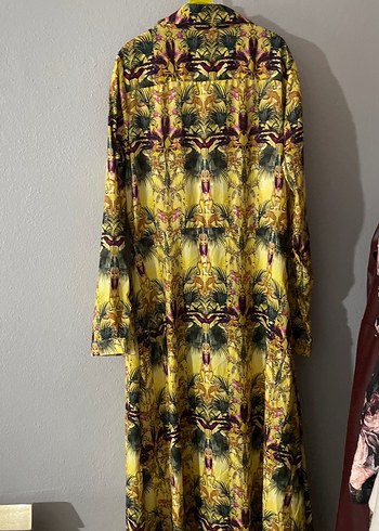 Sarı Bohem Uzun Kollu Elbise - Görsel 6