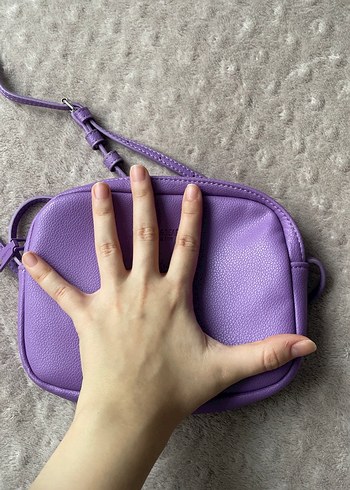Mor Fermuarlı Kadın Çapraz Çanta - Görsel 5