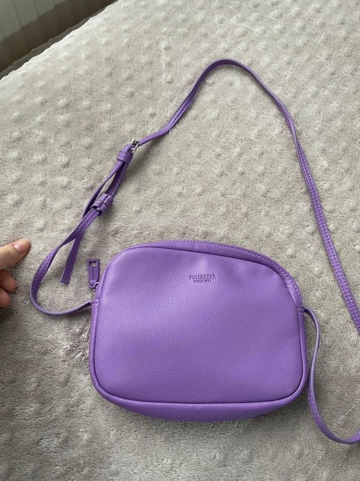 Mor Fermuarlı Kadın Çapraz Çanta - Görsel 2