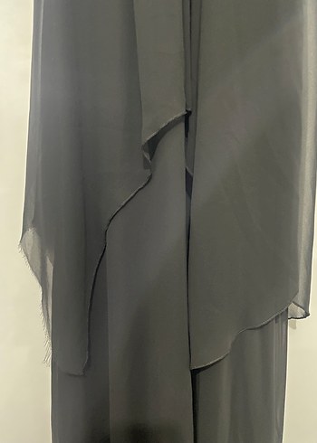 Siyah Uzun V Yakalı Gotik Kadın Elbise - Görsel 6