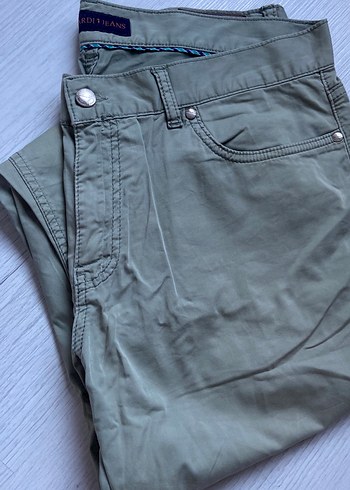 Trussardi Haki Denim Jean Pantolon