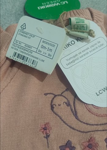 Yenidoğan Beden pembe Renk Nakışlı Pembe Örgü Bebek Tulum
