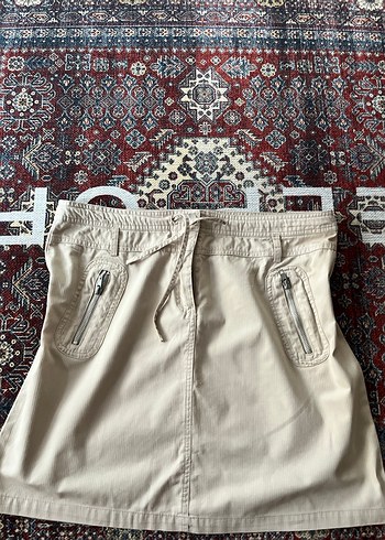 Diğer Kemerli Bej Midi Kadın Etek