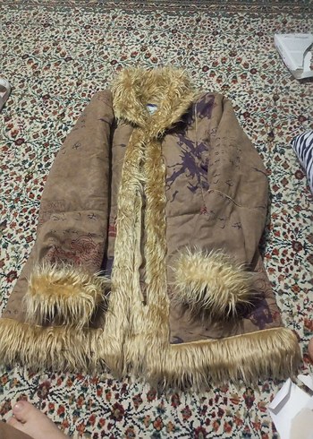 Kahverengi Süet Kadın Kışlık Mont Kürklü - Görsel 6