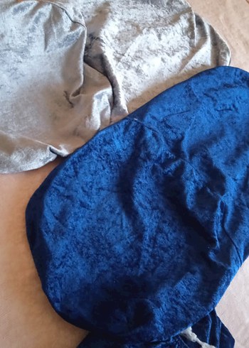  Beden Gri ve Lacivert Düz Lastikli sandalye Kılıfları 6 adet