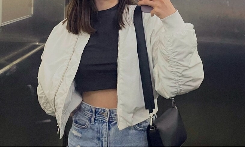 Bershka bershka beyaz bomber ceket
