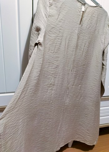 Bej Keten Kadın Midi Tunik - Görsel 4