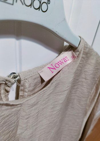 Bej Keten Kadın Midi Tunik - Görsel 5