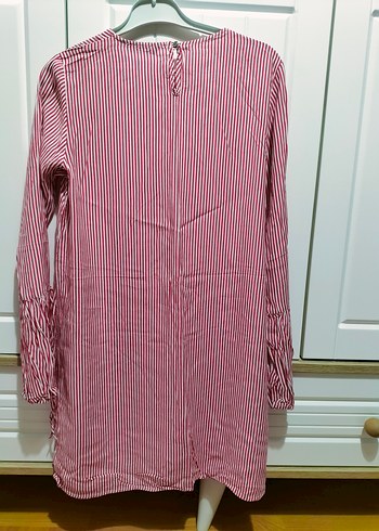 Kırmızı Çizgili Uzun Kollu Kadın Tunik - Görsel 4