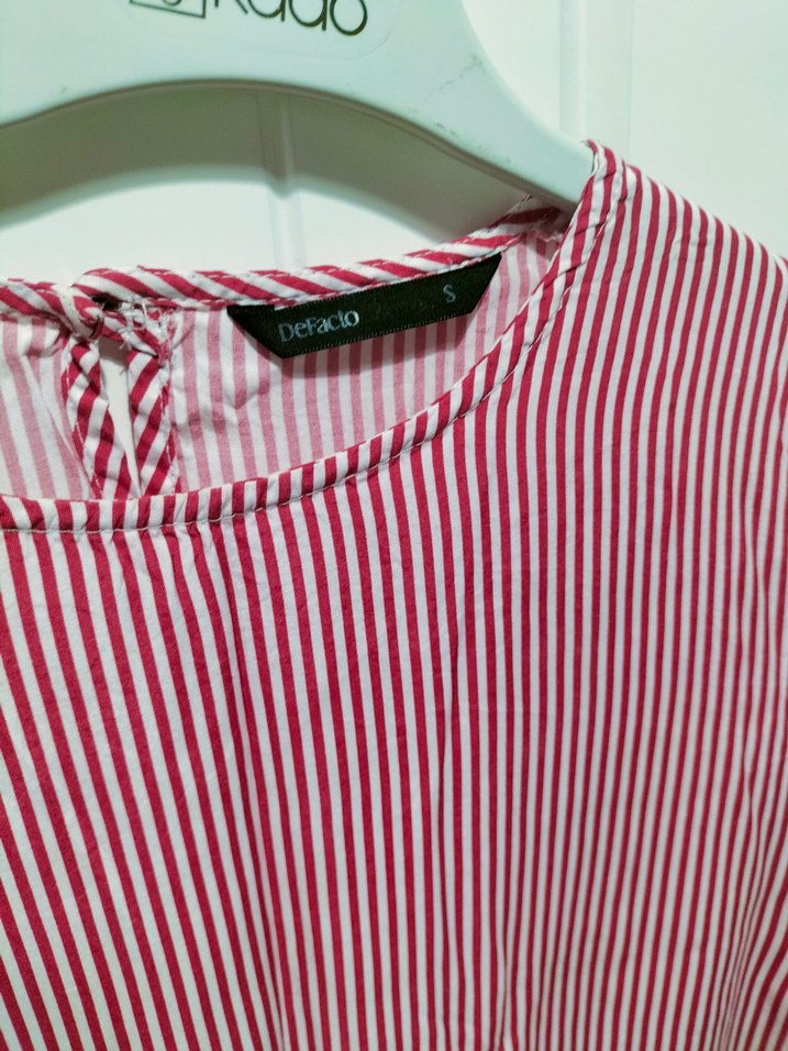 Kırmızı Çizgili Uzun Kollu Kadın Tunik - Görsel 5