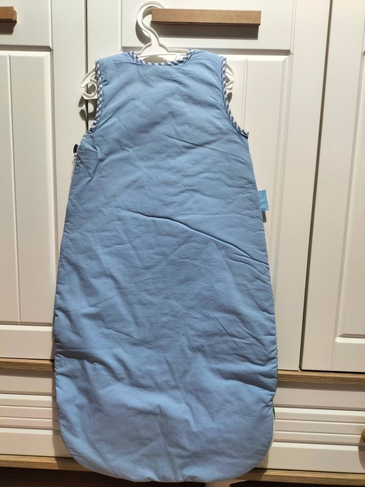 Bebek için Mavi Çiftlik Desenli Uyku Tulumu - Görsel 3