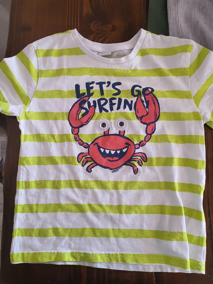 Erkek Çocuk Çizgili Baskılı Tişört - Görsel 2