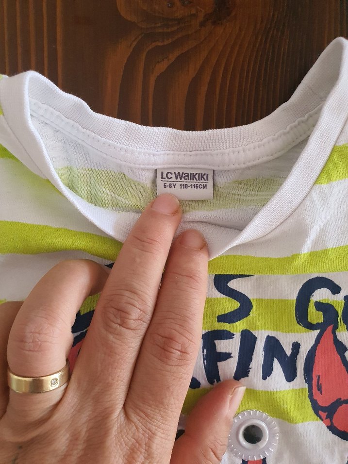 Erkek Çocuk Çizgili Baskılı Tişört - Görsel 3