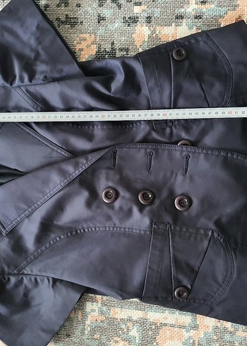 Düğmeli Siyah Kısa Kollu Mini Blazer - Görsel 6