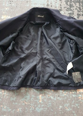 Düğmeli Siyah Kısa Kollu Mini Blazer - Görsel 5