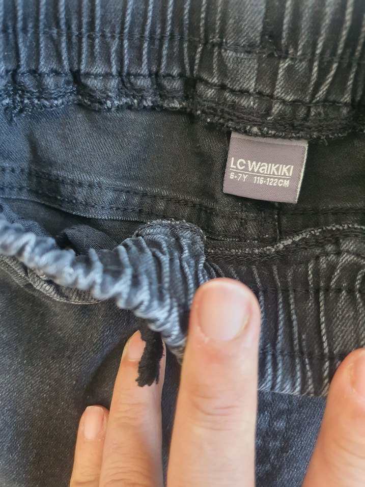 Erkek Çocuk Gri Bol Kesim Kargo Kot Pantolon - Görsel 2