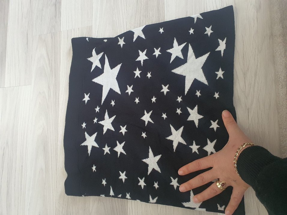 Yıldız Desenli Siyah triko etek - Görsel 3