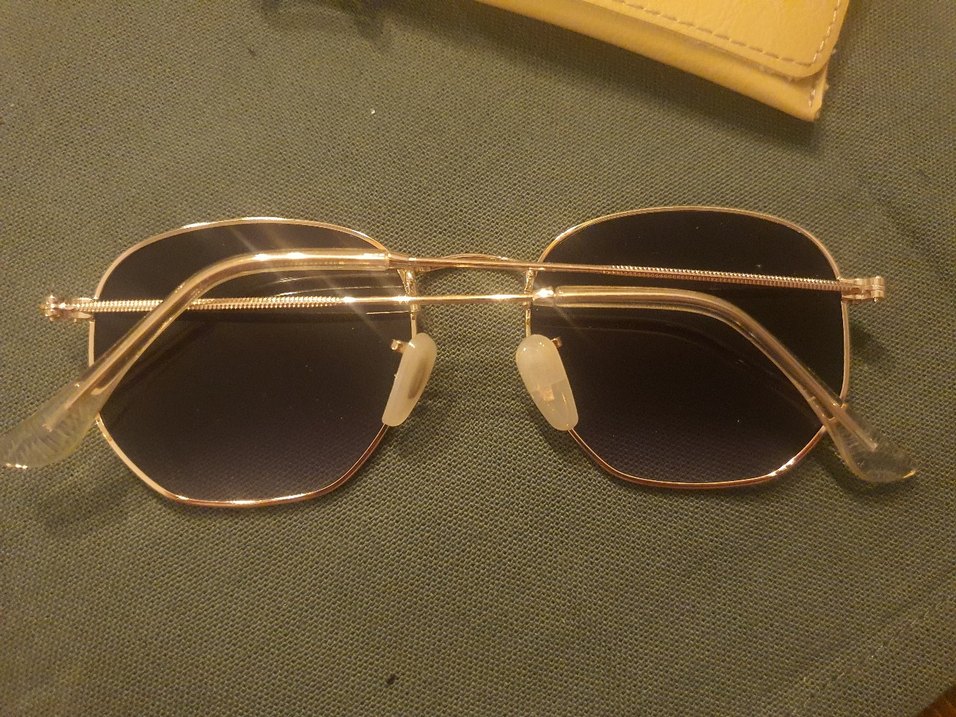 Parlak Altın Renk Retro Kadın Güneş Gözlüğü - Görsel 5