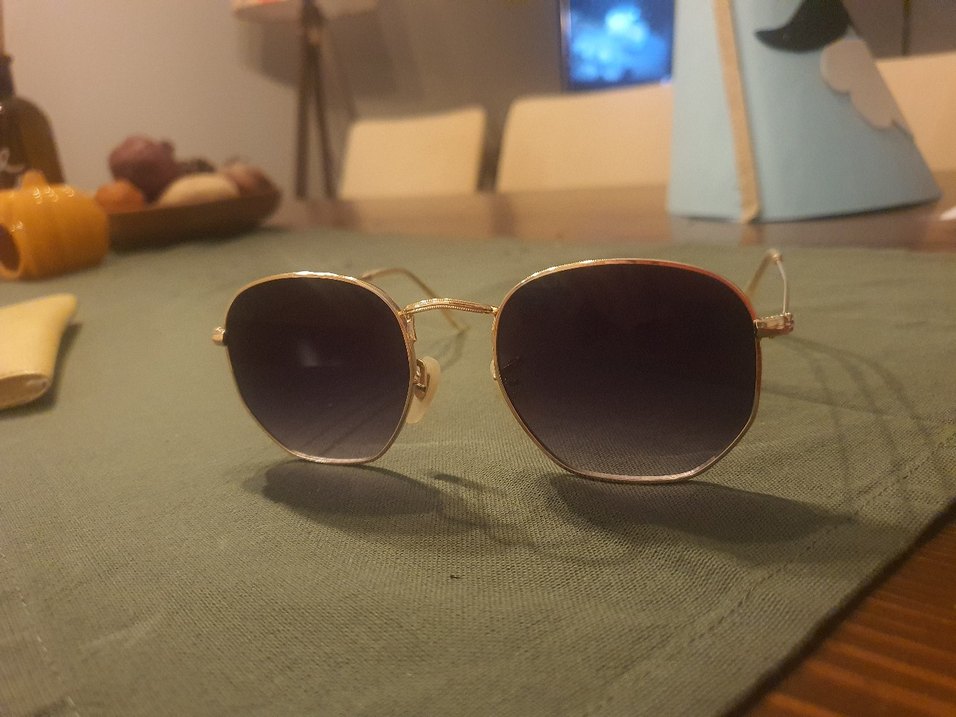 Parlak Altın Renk Retro Kadın Güneş Gözlüğü - Görsel 3