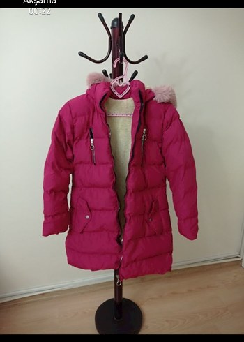 Kız Çocuk Pembe Kürklü Mont - Görsel 2