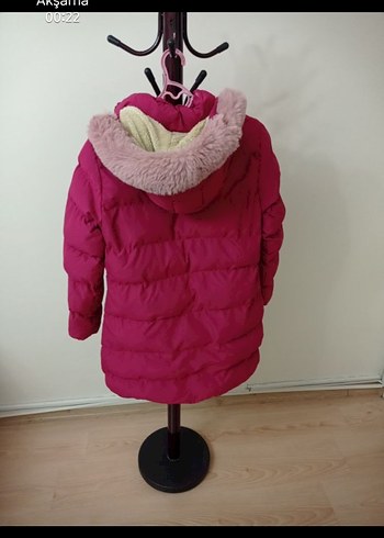 Kız Çocuk Pembe Kürklü Mont - Görsel 5