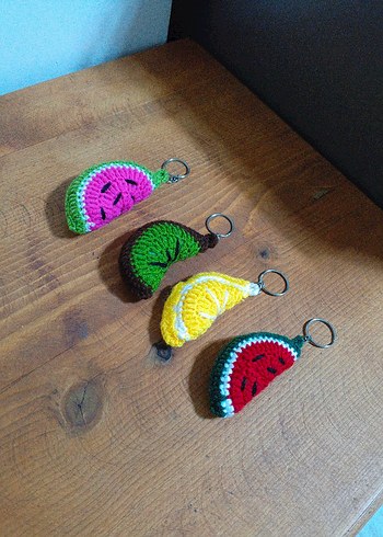 Renkli Örgü Bohem Anahtarlık Seti - Görsel 4