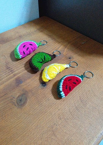 Renkli Örgü Bohem Anahtarlık Seti - Görsel 2