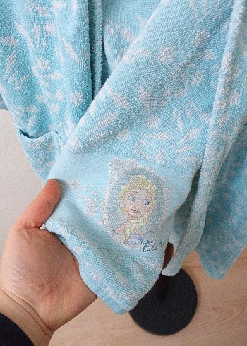 Kız çocuk Elsa bornoz set - Görsel 4