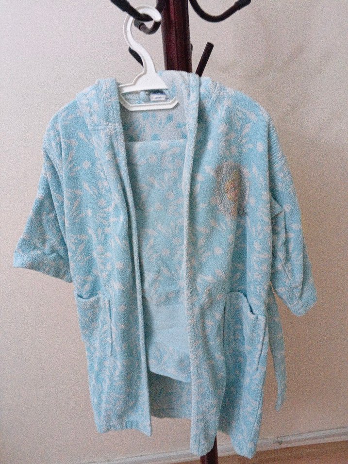 Kız çocuk Elsa bornoz set - Görsel 2