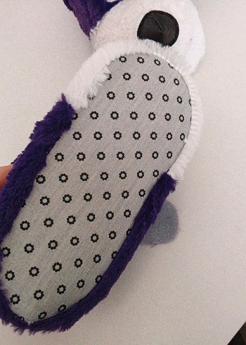 kız Çocuk Mor Peluş Hayvanlı Ev Terliği - Görsel 5