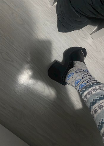 Siyah Platform Topuklu Minimalist Kadın Terlik - Görsel 6