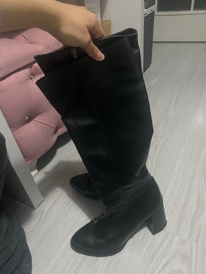 Kadın Siyah  Topuklu Çizme - Görsel 2