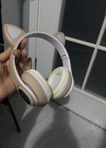 Kablosuz Kedi Kulaklı LED Kulaklık açık kahve gibi - Görsel 3