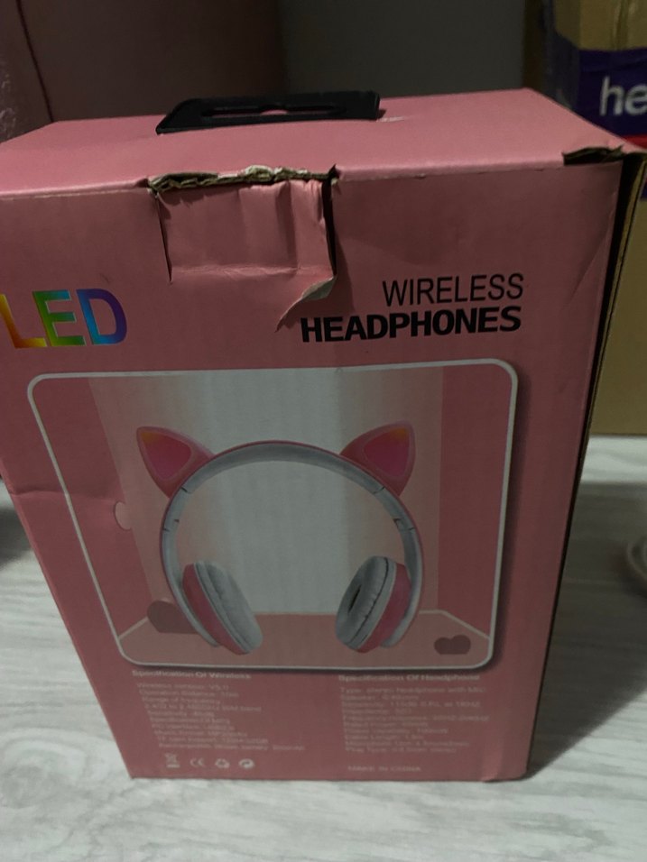 Kablosuz Kedi Kulaklı LED Kulaklık açık kahve gibi - Görsel 2