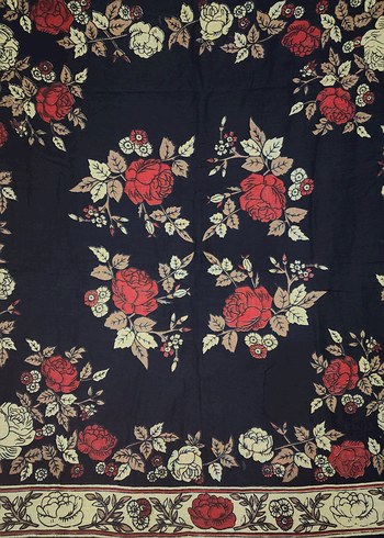 Çiçek Desenli Çok Renkli Bohem Kadın Fuları - Görsel 2