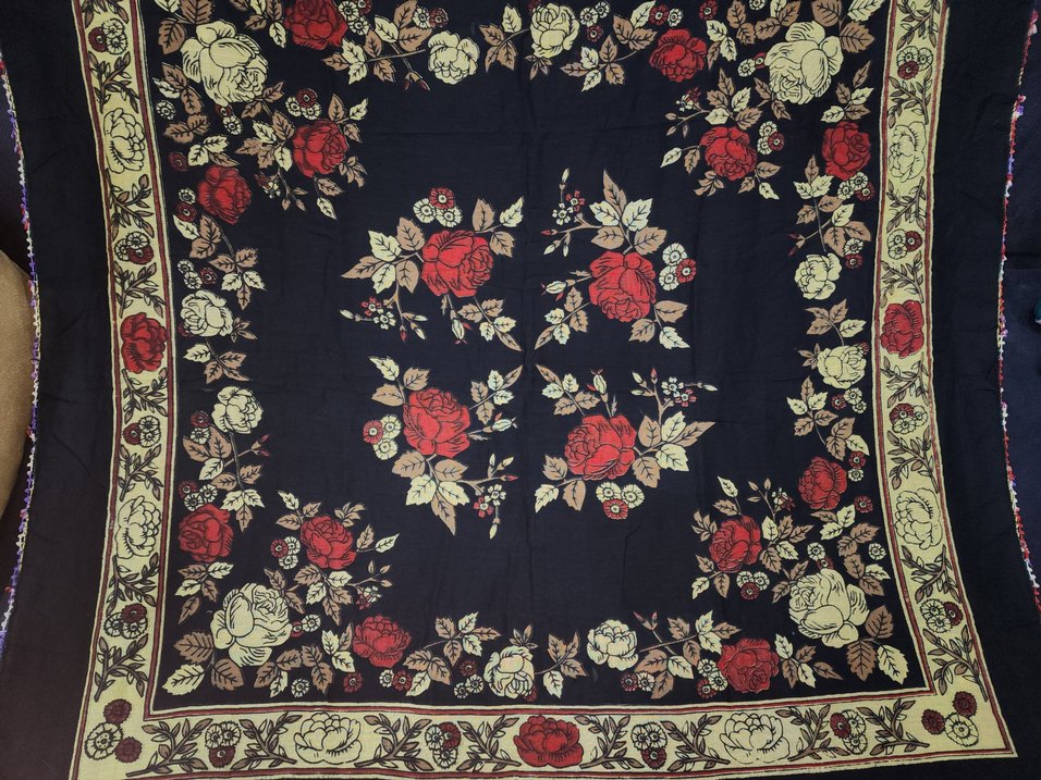 Çiçek Desenli Çok Renkli Bohem Kadın Fuları - Görsel 2