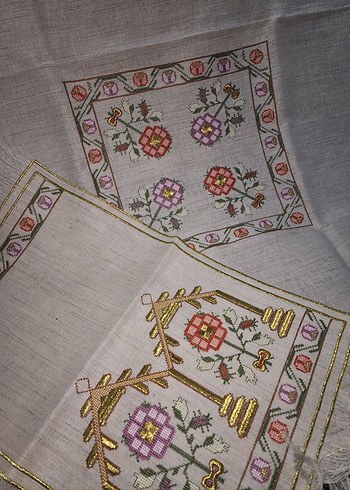 turk isi nakışlı masa örtüsü takımı - Görsel 2