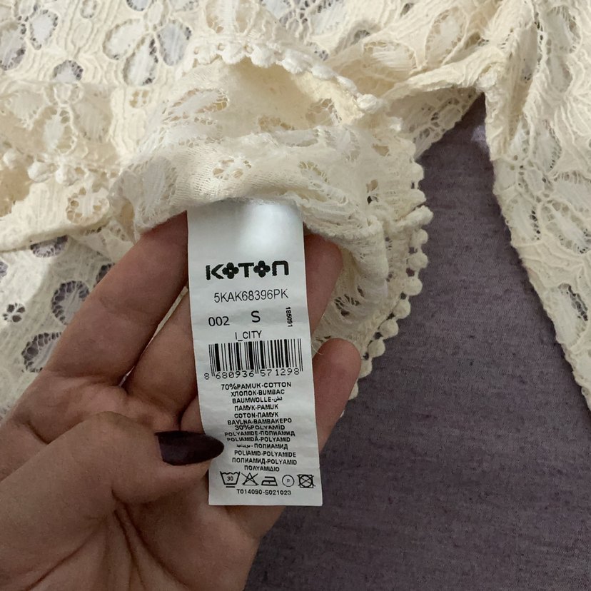 Vintage Krem Tül Bluz - Görsel 3