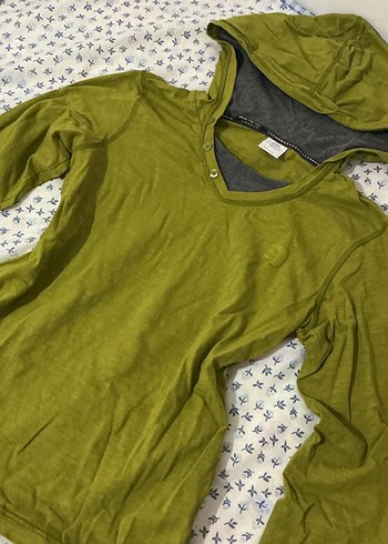 Vintage Yesil kapusonlu bluz - Görsel 2