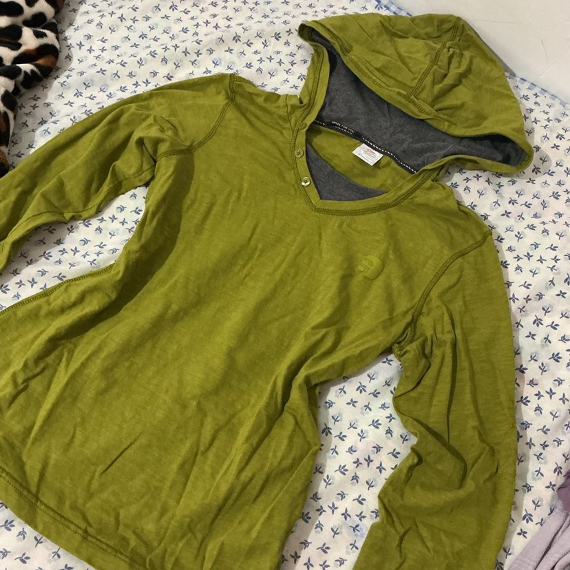 Vintage Yesil kapusonlu bluz - Görsel 2