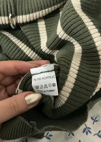 Çizgili Kayık yaka bluz - Görsel 3