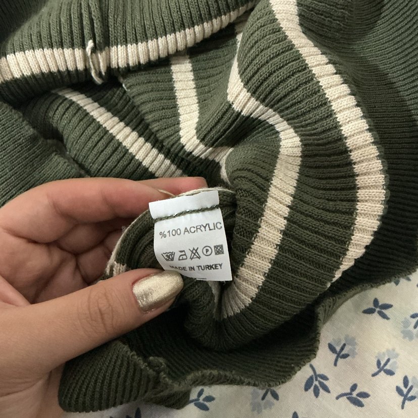 Çizgili Kayık yaka bluz - Görsel 3