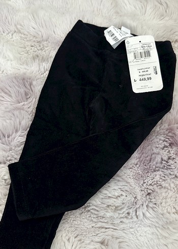 Kız Çocuk Siyah Sıkı Kesim Tayt Velcro - Görsel 4