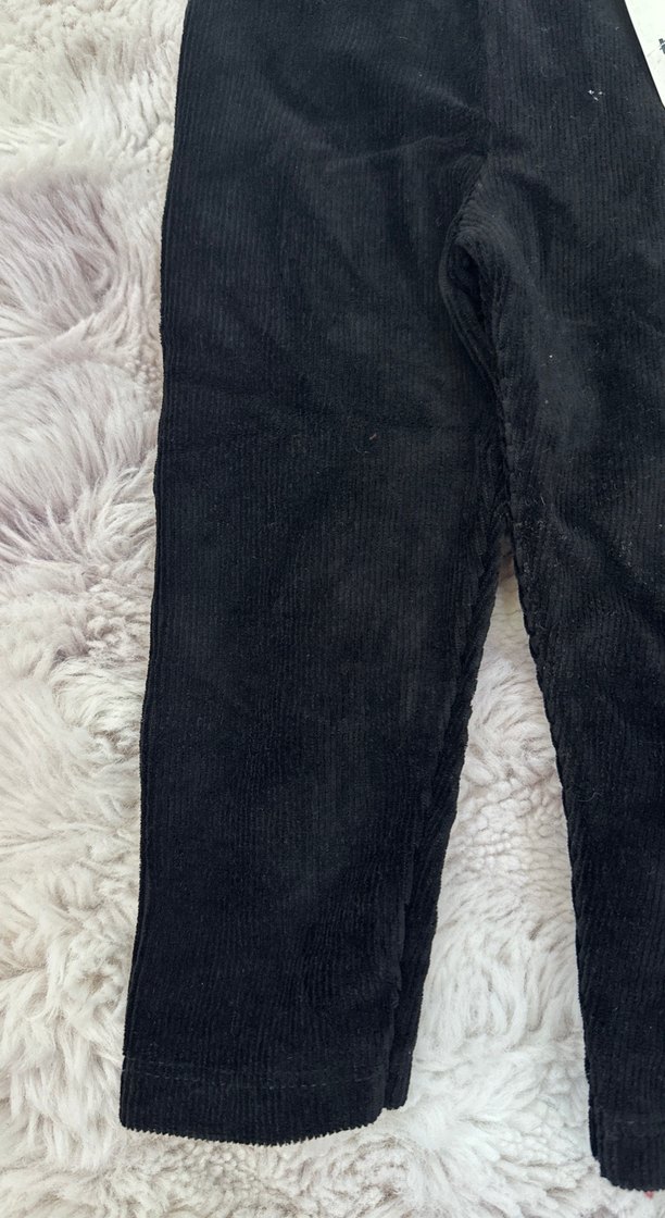 Kız Çocuk Siyah Sıkı Kesim Tayt Velcro - Görsel 2