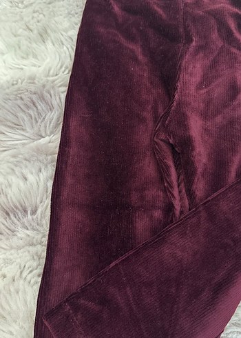 Bordo Kız Çocuk Kürklü Tayt - Görsel 3